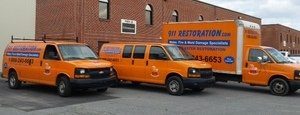 Water Damage Restoration Van And Truck And Box Truck