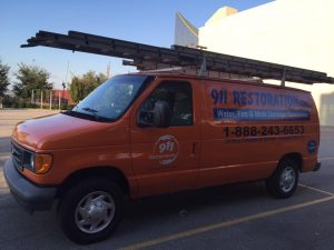 911 Restoration Truck at Headquarters Long Island