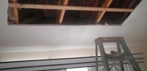 911 Water Damage Ceiling Restoration In Progress Long Island