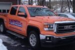 911 Water Damage Restoration Truck At Winter Flooding Site Long Island