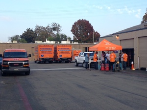 911 Water Damage Restoration Trucks At Warehouse Long Island